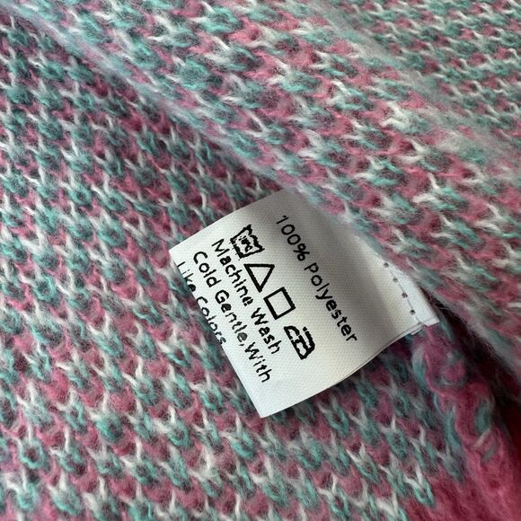 Pink Daisy Flower Cardigan Sweater Women’s S Oversized Y2K Retro Indie Boho - Picture 10 of 10